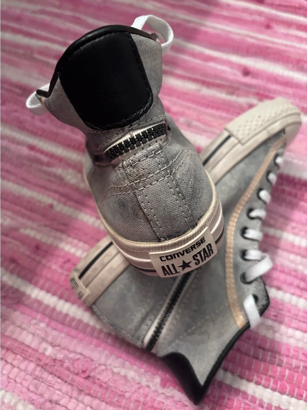 Converse X John Varvatos High-Top Sneakers with stylish zipper detail.